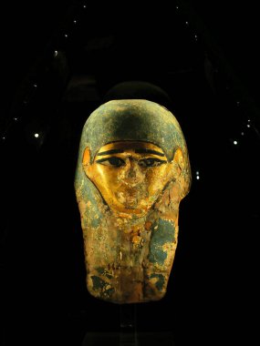 Krakow, Poland - 01 02 2023 : Egyptian character head on a dark background.