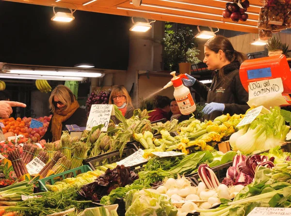 Genua Italien 2023 Stand Eines Obst Und Gemüsehändlers Auf Dem — Stockfoto