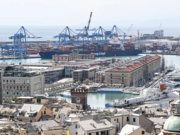 Genua Włochy 2023 Widok Port Genui — Zdjęcie stockowe