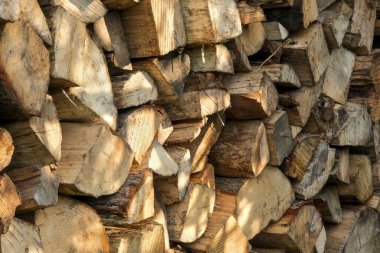 Yakacak odun yığınının görüntüsü.