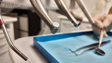 Diş aleti başlıklarına yakın çekim