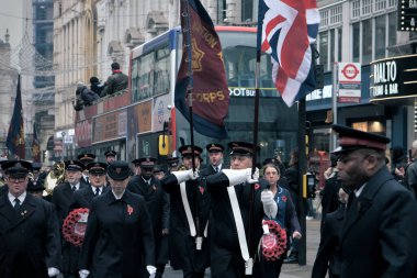 London, United Kingdom - 11 10 2024 : November 10 commemorative march, Coventry street, London. clipart