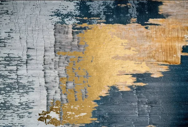 Abstract art, gold, ink painting, shadows, texture, color and fashion of modern art in the wall