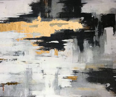 Soyut sanat, altın, mürekkep, gölgeler, doku, renk ve modern sanatın duvardaki modayı.