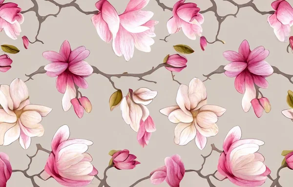 Abstraktes Pflanzen Blumen Blätter Aquarellkunst Blumen Modewand Der Modernen Kunst — Stockfoto