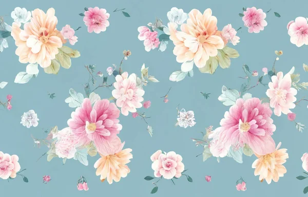Αφηρημένη Φυτά Λουλούδια Φύλλα Ακουαρέλα Τέχνης Λουλούδια Τοίχος Μόδας Της — Φωτογραφία Αρχείου