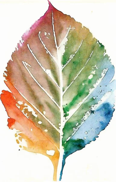 잎사귀 수채화 미술의 — 스톡 사진