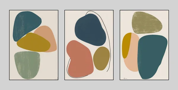 Γραφική Αφηρημένη Γεωμετρία Ζωγραφική Συνδυασμός Χρωμάτων Τρεις Μορφές Γραμμή Τέχνη — Φωτογραφία Αρχείου