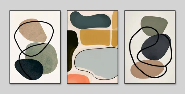 Géométrie Abstraite Graphique Peinture Combinaison Couleurs Trois Chiffres Ligne Art — Photo