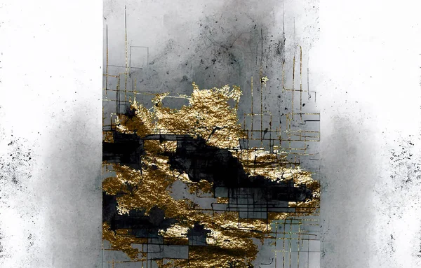 Abstrakt Textur Schatten Linie Golddraht Modekunst Goldener Hintergrund — Stockfoto