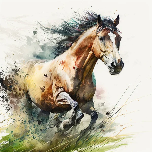 Abstract Paarden Herten Tijgers Vissen Dieren Levendig High Definition Aquarel — Stockfoto
