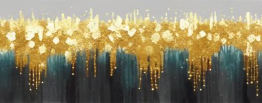 Abstract art background. Texture and bright color. Contemporary art. The canvas painting works of art. The spots of paint. The paint brush. Modern art, gold clipart