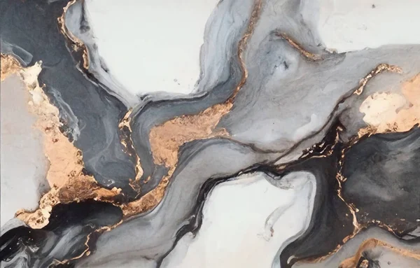 Luxury art painting abstract fluid alcohol ink technology, black and gold, maroon and gold paint. Imitation marble, glowing gold vein. Simple graphical shapes.