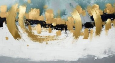 Soyut sanat geçmişi. Doku ve parlak renk. Çağdaş sanat. Tablo resmi. Sanat eserleri. Boya lekeleri. Boya fırçası. Modern sanat, altın