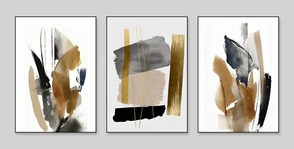 Contexte Artistique Abstrait Ensemble Trois Peinture Abstraite Décoration Murale Fond — Photo