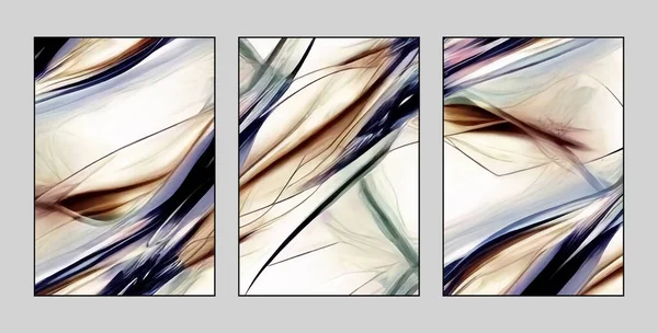 Abstrakt Konst Bakgrund Uppsättning Tre Abstrakta Målning Bakgrund Vägg Dekoration — Stockfoto
