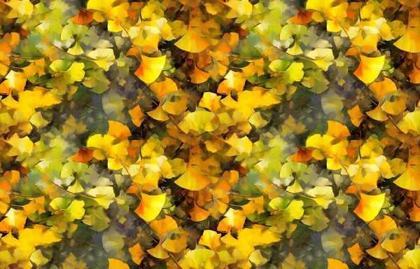 Moderne Kunst Nahtlose Figur Pflanzen Bäume Keramikfliesen Blätter Abstraktes Ölgemälde — Stockfoto
