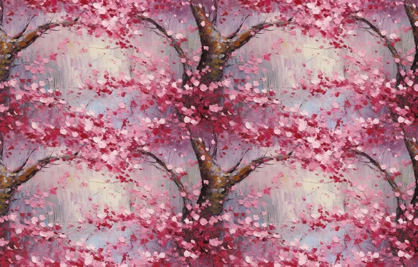 Современное Искусство Растения Деревья Картины Маслом Мастихин Китайский Ветер — стоковое фото
