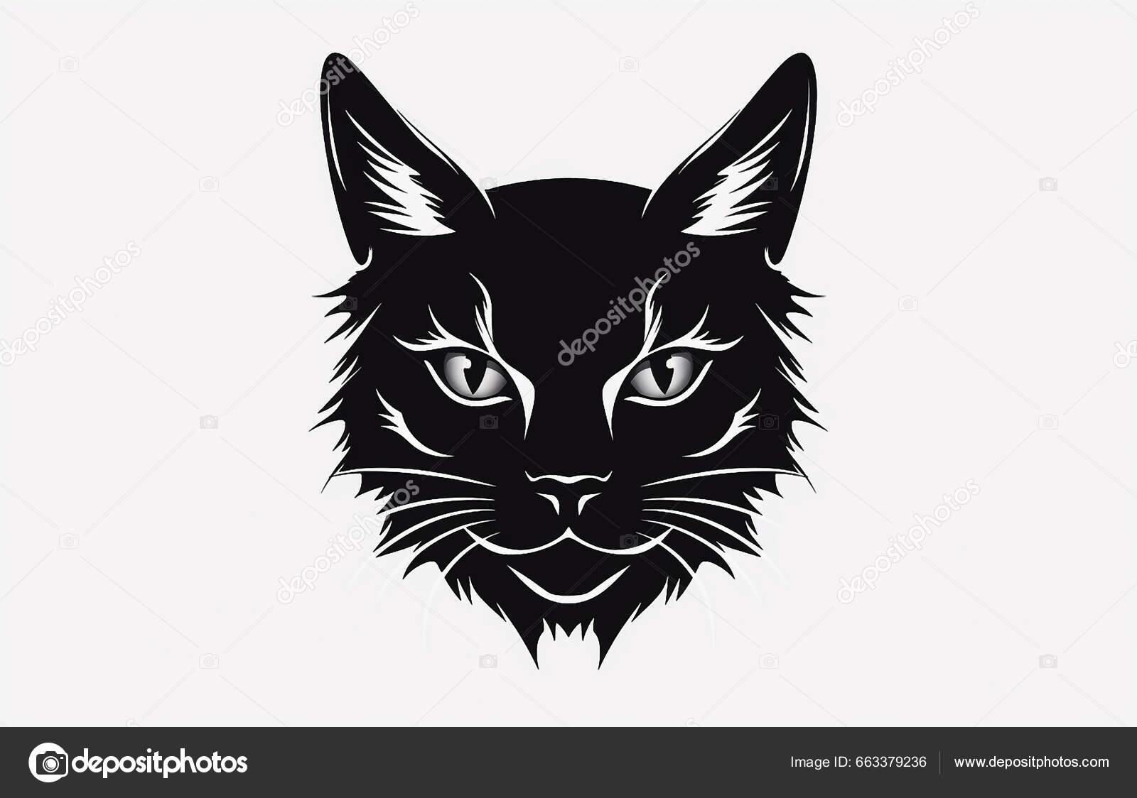 Hvid Baggrund Dyr Sort Hoved Svg — Stockfoto © fengwending@163.com ...