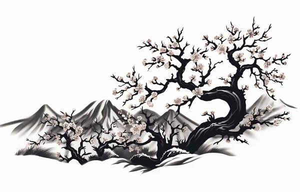 Fehér Háttér Fekete Elem Növények Virágok Fák Levelek Svg — Stock Fotó