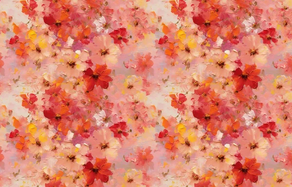 Művészet Növények Virágok Erdő Olajfestmény Tinta Akvarell Zökkenőmentes Kerámia Csempe — Stock Fotó
