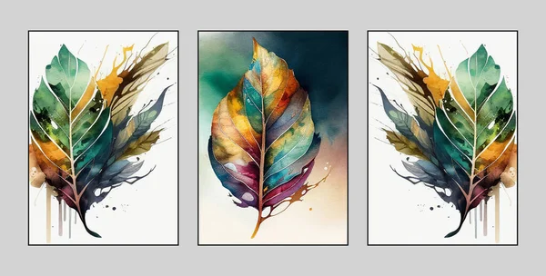 예술적 추상적 페인팅 색상의 나뭇잎 — 스톡 사진