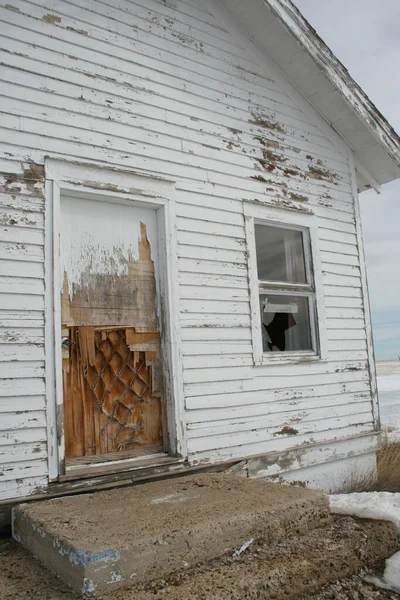 Puerta Entrada Primer Plano Una Habitación Abandonada Escuela Casa — Foto de Stock