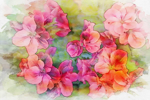 Acuarela Flores Colores Diseño Artístico — Foto de Stock