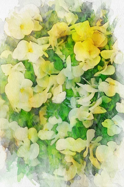 Suluboya, renkli çiçekler. Sanatsal tasarım.