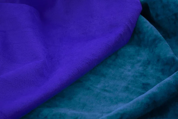 Tessuto Texture Sfondo Primo Piano Panno Seta Blu — Foto Stock