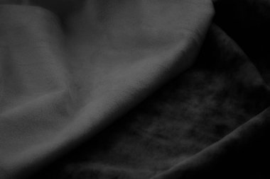Güzel bir ipek kumaşın siyah beyaz fotoğrafı.