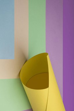 abstract background of colorful paper with different shapes