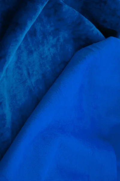 Textura Pozadí Vzor Modrá Hedvábná Tkanina Modrou — Stock fotografie