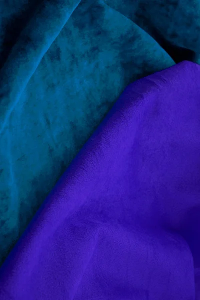 Texture Sfondo Modello Cartolina Tessuto Seta Colore Blu — Foto Stock