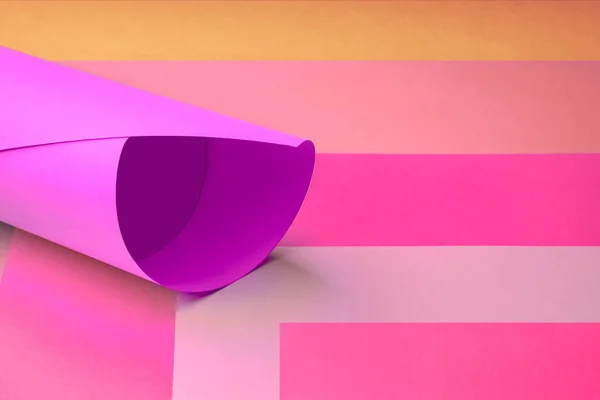 3 d rendering, purple and purple paper background with copy space