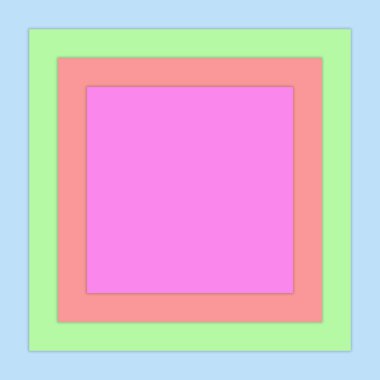 Beyaz arkaplanda pembe, yeşil ve mavi renkli çerçeve