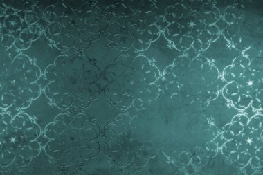 Eski mavi arka plan. Duvarın deseni alçıdan, çatlaktan ve çiziklerden oluşuyor.