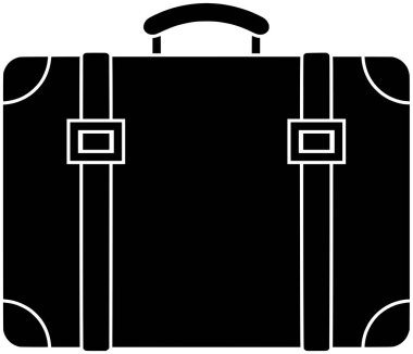 siyah bagaj silueti ya da seyahat logosu çizimi turist ikonu ve seyahat şekli bavul olarak seyahat valiziyle seyahat logosu turizmi