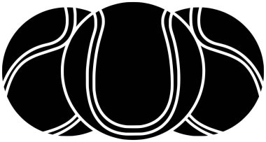 Siyah top silueti ya da raket logo ekipmanlarının oyun ikonu ve oyun şeklindeki yansımaları eğlence rekabeti olarak yansıtılıyor