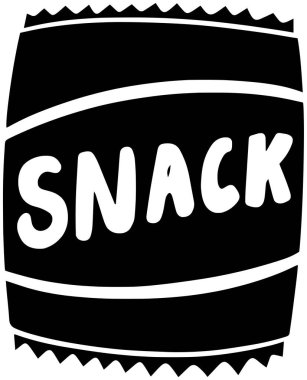 siyah patates silueti ya da düz tortilla çizimi abur cubur logosu için cips simgesi ve mısır ve cips gibi çıtır çıtır ye