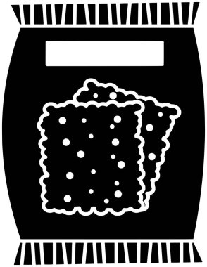 siyah patates silueti ya da düz tortilla çizimi abur cubur logosu için cips simgesi ve mısır ve cips gibi çıtır çıtır ye