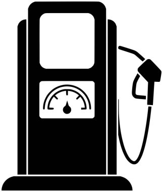 Petrol için yakıt logosunun benzinli silueti ya da düz hortum çizimi, taşıma ikonu ve gaz şekli enerjisi ile birlikte, enerjiyi güce dizel olarak gösteriyor.