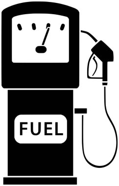 Petrol için yakıt logosunun benzinli silueti ya da düz hortum çizimi, taşıma ikonu ve gaz şekli enerjisi ile birlikte, enerjiyi güce dizel olarak gösteriyor.