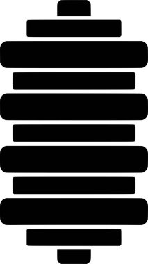 bayram ikonu ve Asya 'ya geleneksel olarak din şekillendirme ile festival için lamba logosunun siyah lampion silueti veya düz fener çizimi