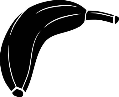 siyah muz meyveli siluet veya gıda logosu tropikal alanlar ve meyve mevsimi için düz çizim