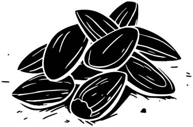 Badem ikonu meyve logosu ağaç illüstrasyon bitkisi doğa vektörü silueti ve yaprak şekli bahçe kadar doğal yeşil fındık grafik gıda arka planı flora veya tarımın organik