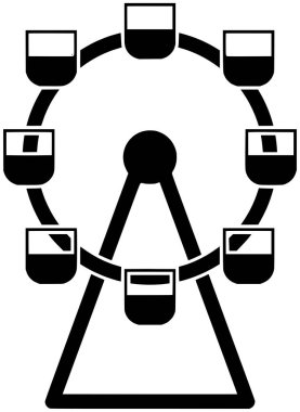 Festival için yuvarlak siluet ve eğlence şekilli bayram için karnaval illüstrasyon logosu ya da tekerlek logosu park olarak kullanılacak.