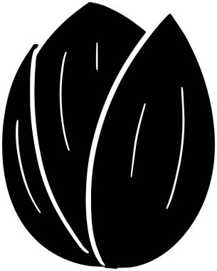 Şam fıstığı ikonu ya da yaprak illüstrasyon yiyeceği logosu. Bitki silueti ve tohum ağacı. Yapraklar meyve vektörü organik arka plan sağlıklı sanat şam fıstıkları.