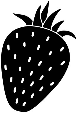 Çilek ikonu meyve logosu ağaç vektörü doğa silueti için bitki illüstrasyon yaprağı ve yeşil bahçe organik dal grafikleri için sağlıklı veya kırmızı arka plan büyümesi