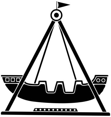 Eğlence vektörü parkı silueti ve eğlence biçimi oyunu için karnaval illüstrasyon logosu salıncak ikonu çocuk için eğlence amaçlı grafik eğlence arka plan eğlencesi ya da geminin oyun alanı